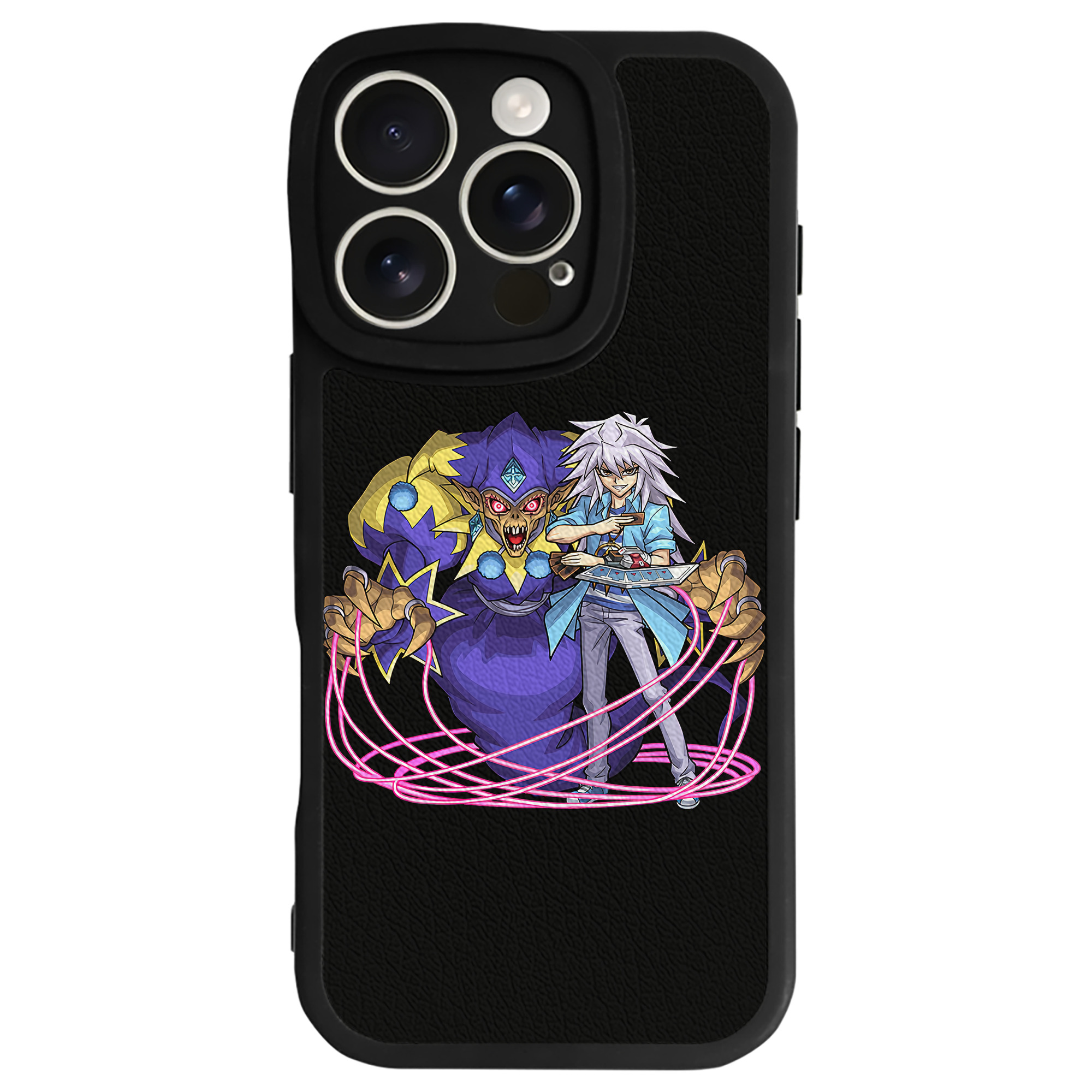 （画像用） 遊☆戯☆王 Yu-Gi-Oh! 【iPhone 16シリーズ対応】シリコンスマホケース（レザー調） 材質：シリコン